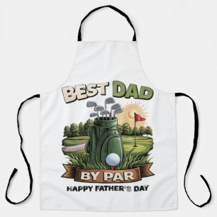 Best Dad By Par Golf Dad Funny Apron