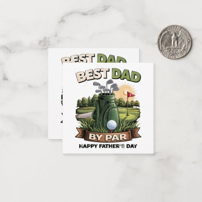 Best Dad By Par Golf Dad Funny Card (Front/Back In Situ)