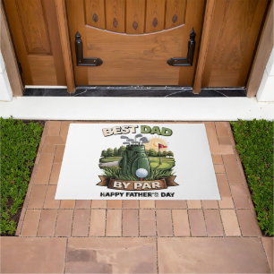 Best Dad By Par Golf Dad Funny Doormat