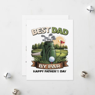 Best Dad By Par Golf Dad Funny Holiday Card