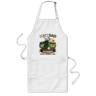Best Dad By Par Golf Dad Funny Long Apron