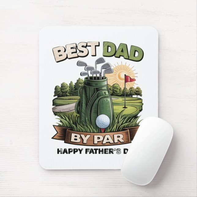 Best Dad By Par Golf Dad Funny Mouse Pad (With Mouse)