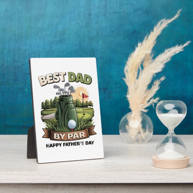 Best Dad By Par Golf Dad Funny Plaque (Side)