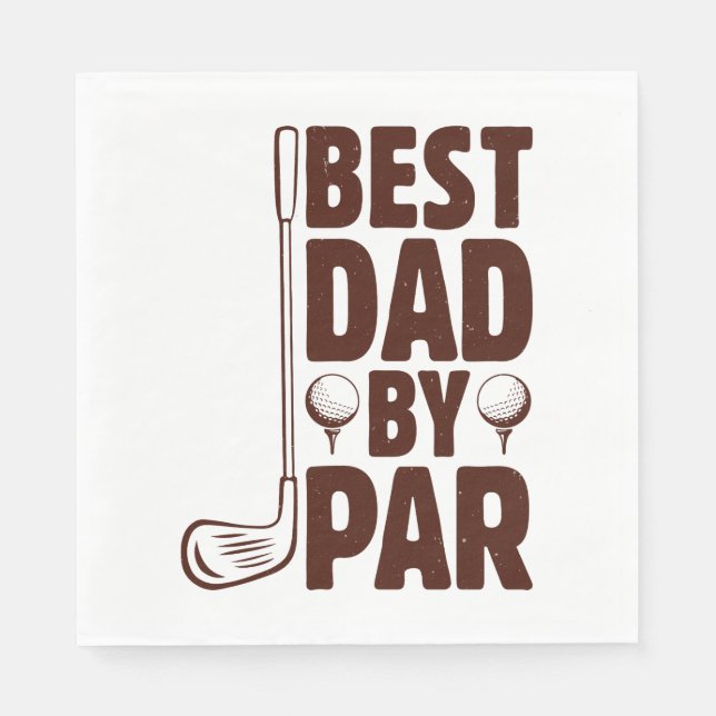 Best Dad By Par Golf Dad Napkin (Front)