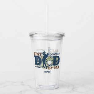 Best Dad By Par – Golf Dad Silhouette Design Acrylic Tumbler
