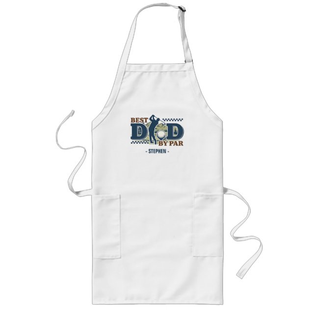 Best Dad By Par – Golf Dad Silhouette Design Long Apron (Front)