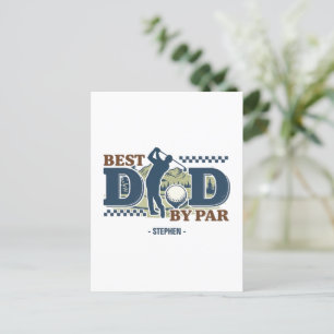 Best Dad By Par – Golf Dad Silhouette Design Postcard