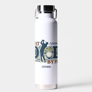 Best Dad By Par – Golf Dad Silhouette Design Water Bottle