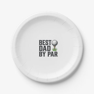 Best Dad By Par Golf Fathers Day Vintage Design_1 Paper Plate