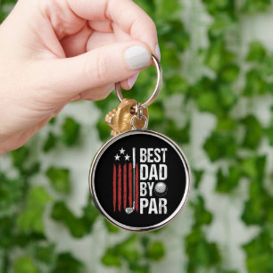Best Dad By Par Golf Humour Key Ring