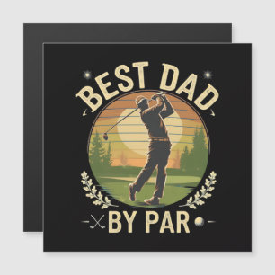 Best Dad By Par Golf Sunset Vintage
