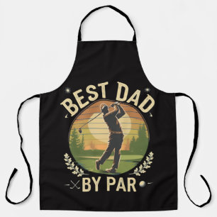 Best Dad By Par Golf Sunset Vintage Apron