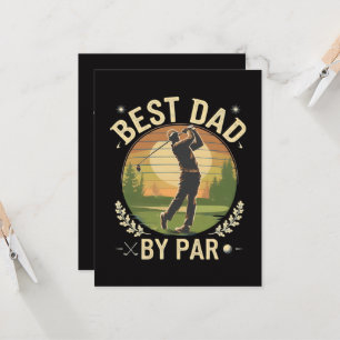 Best Dad By Par Golf Sunset Vintage Invitation