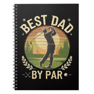 Best Dad By Par Golf Sunset Vintage Notebook
