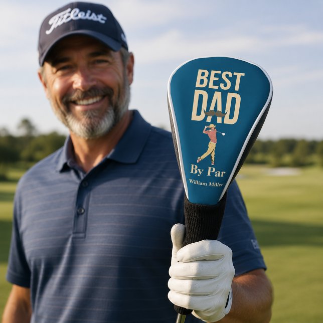 Best Dad By Par Golf Swing Moustache Funny Head Cover (Creator Uploaded)
