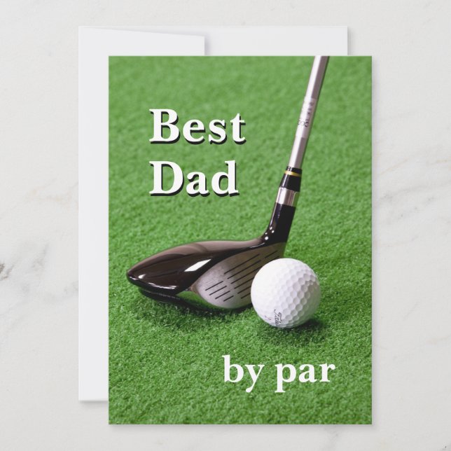 Best Dad by par Golf theme  Card (Front)