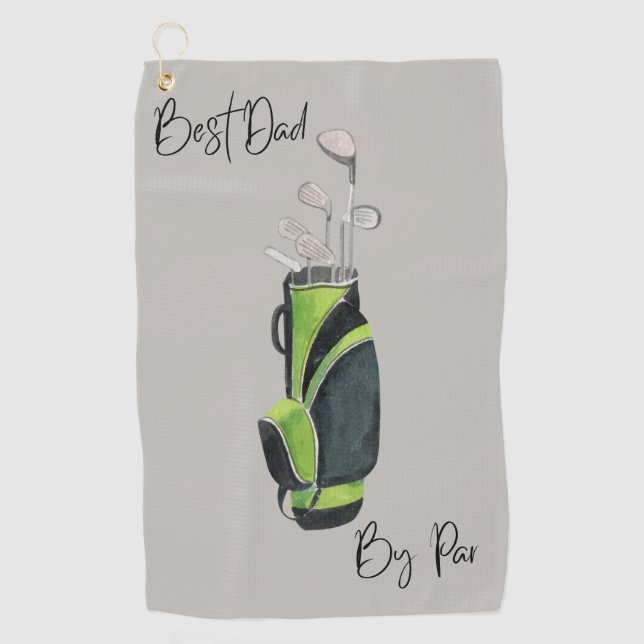 Best Dad by Par Golf Towel (Front)