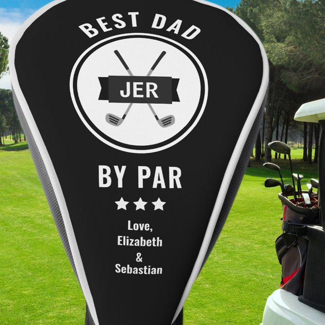 Best Dad By Par Golfer Pun Golf Lover Modern Black Head Cover (Best Dad By Par Golfer Pun Golf Lover Modern Black Golf Head Cover)
