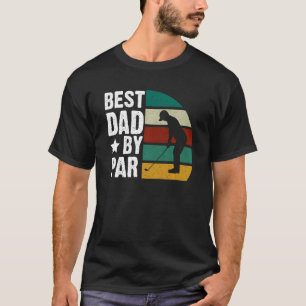 Best Dad By Par Golfer Retro Sunset Father's Day G T-Shirt