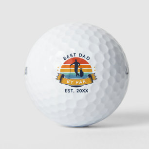Best Dad By Par Golfing Birthday Gag Golf Balls