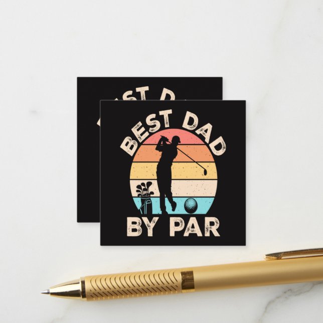 Best Dad By Par Golfing Enclosure Card (Front/Back In Situ)