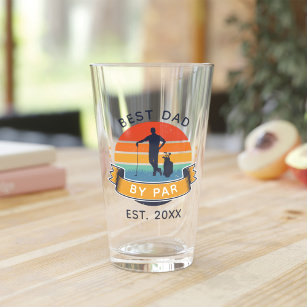 Best Dad By Par Golfing Fathers Day Sport Custom Glass
