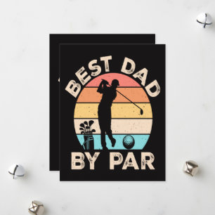 Best Dad By Par Golfing Holiday Card