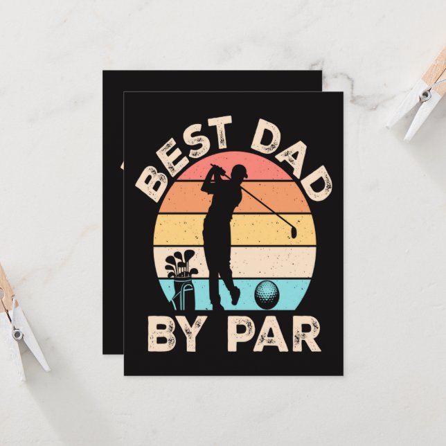 Best Dad By Par Golfing Invitation (Front/Back In Situ)