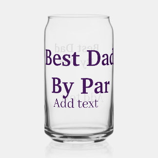 Best dad by par gray black father's day namesimple can glass