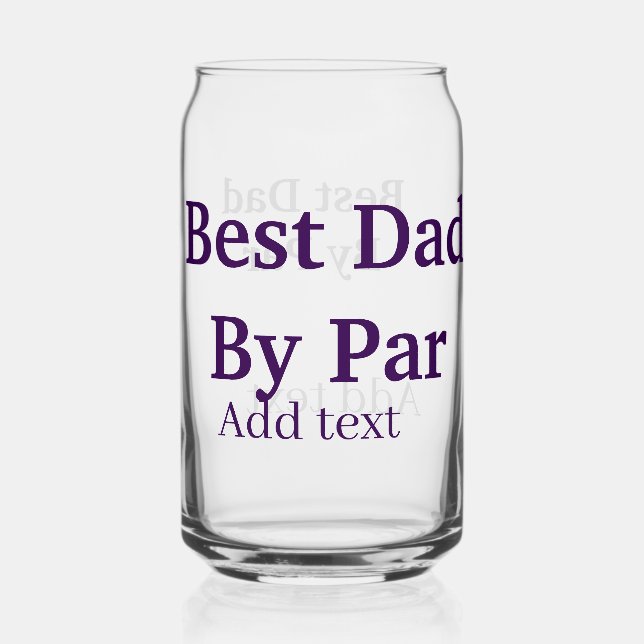Best dad by par gray black father's day namesimple can glass (Front)