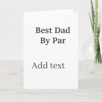 Best dad by par gray black father's day namesimple card