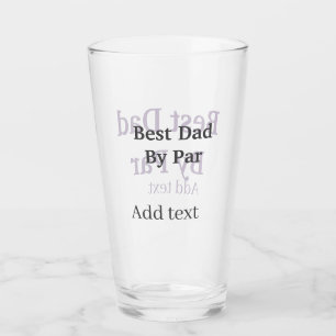 Best dad by par gray black father's day namesimple glass