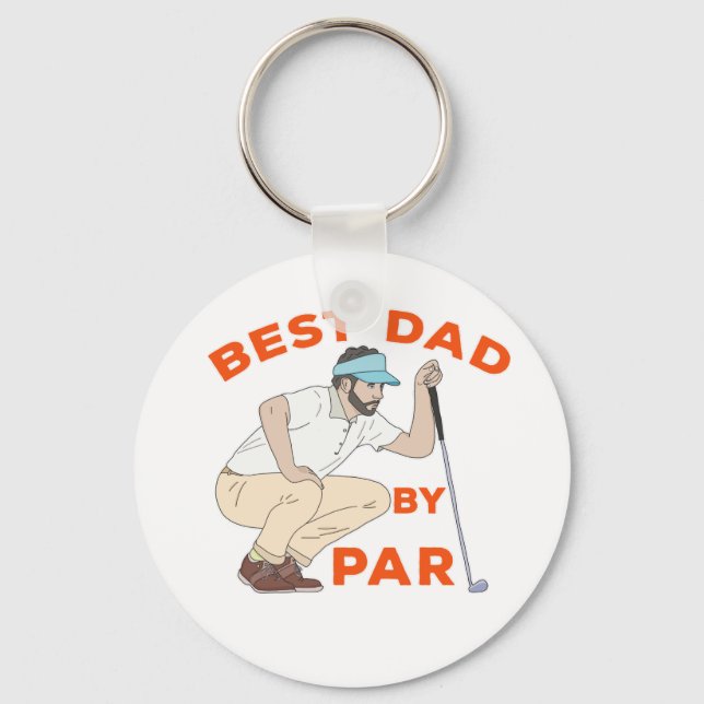 Best Dad By Par Key Ring (Front)