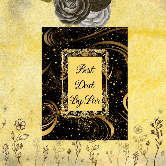 Best Dad By Par Modern Calligraphy Leafy Swirl Fun Fleece Blanket (Best Dad By Par Modern Calligraphy Leafy Swirl Fun Fleece Blanket)