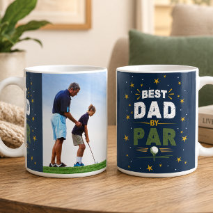 Best Dad By Par Modern Father's Day Gift Photo Coffee Mug