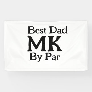 Best dad by par monogram father's day simple rusti banner