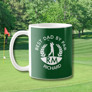 BEST DAD BY PAR MONOGRAM NAME COFFEE MUG
