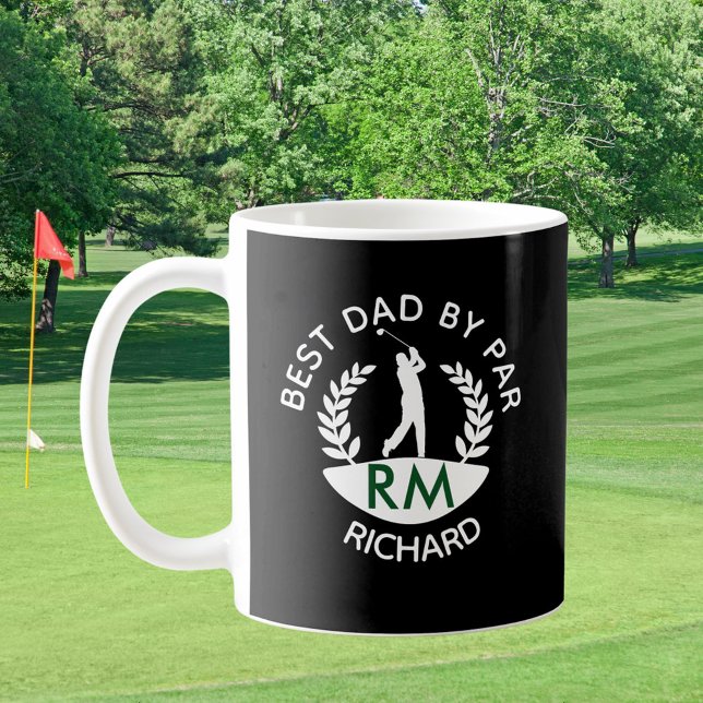 BEST DAD BY PAR MONOGRAM NAME COFFEE MUG (Creator Uploaded)