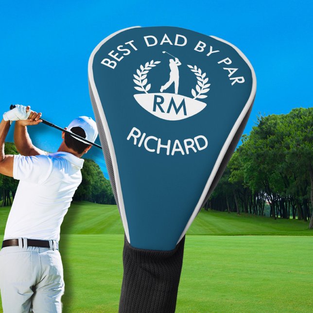 Best Dad by Par Monogram Name Golf Head Cover (Creator Uploaded)