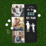 Best Dad By Par | Monogram Photo Collage Golf Towel<br><div class="desc">Give your golf pro dad a Father's Day gift he can proudly use on the golf course! "Best Dad by Par" golf towel featuring three of your favourite photos, father and child silhouette, and a personalised monogram. Makes a perfect gift for Father's Day, Christmas, or his birthday. These are Father’s...</div>