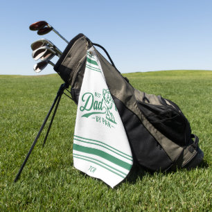 Best Dad by Par Monogrammed Initials Golfer Retro Golf Towel