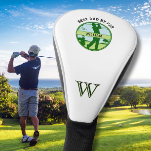 BEST DAD BY PAR NAME CUSTOM MONOGRAM  GOLF HEAD COVER