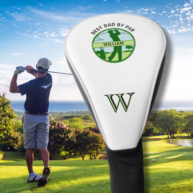 BEST DAD BY PAR NAME CUSTOM MONOGRAM  GOLF HEAD COVER (Creator Uploaded)