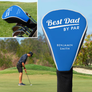 Best Dad By Par Personalised Name Blue Golf Head Cover