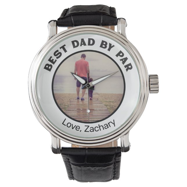 Best Dad By Par Personalised Photo Watch (Front)