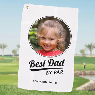Best Dad By Par Personalised Photo White Golf Towel
