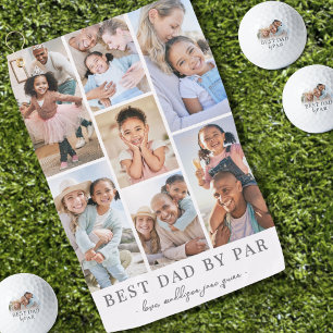 Best Dad By Par Photo Collage Father Golf Towel
