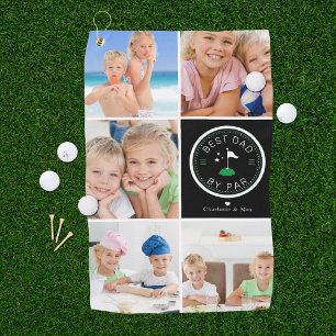 Best Dad by Par   Photo Collage Father's Day Golf  Golf Towel
