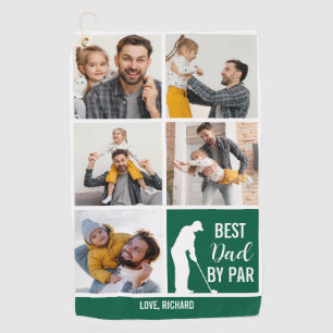 Best Dad By Par Photo Collage for Father’s Day Golf Towel
