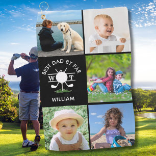 Best Dad By Par Photo Collage Golf Towel